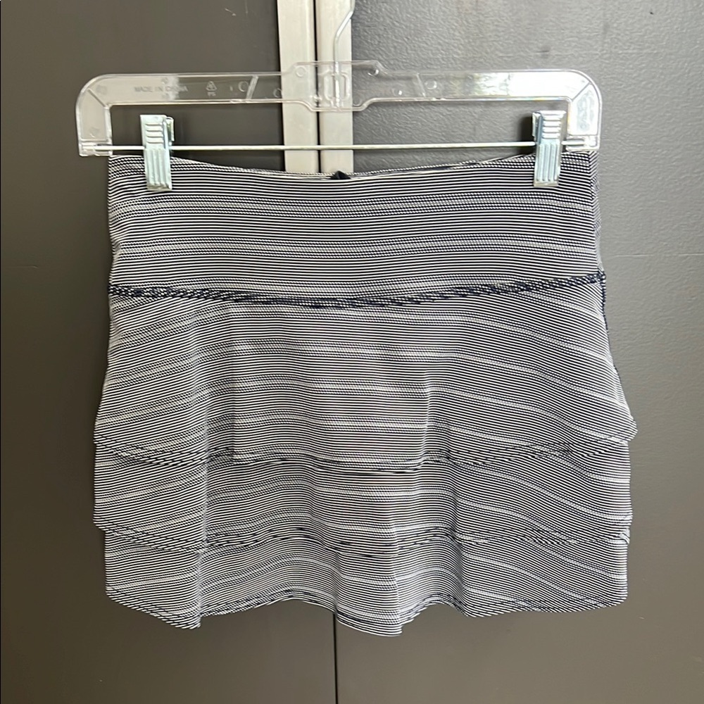 Athleta Navy and White Striped Tennis Skirt